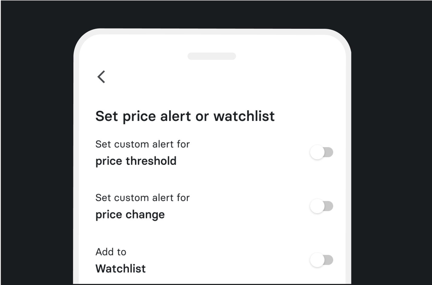 Set custom price alerts to track specific stocks