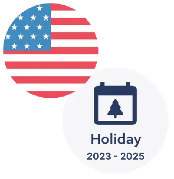 US flag icon with holidays 2023-2025 icon